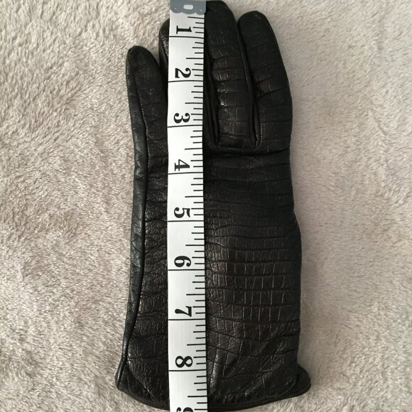 Dark Brown/Black leather gloves sz 7 - Picture 9 of 9